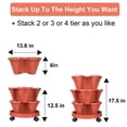 thumbnail image 3 of iHomeGarden Smart Space Vertical Planter 4-Tier Tower with Bonus Wheels - Mobile Gardening Pots for Indoor/Outdoor Flowers, Vegetables & Succulent Plants, Red, 3 of 9