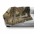 thumbnail image 3 of Africa Soft Flannel Fleece Throw Blanket, Cheetahs Mother and 2 Young Baby Looking for Food Dangerous Exotic Animals, Cozy Plush for Indoor and Outdoor Use, 60" x 80", Tan Black, by Ambesonne, 3 of 6