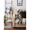 thumbnail image 4 of Farmhouse Plaid Throw 50x60" with 3" Fringe, French Blue, 4 of 7