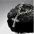 thumbnail image 6 of Silver Plated Link Cross Necklace,Curb Chain Cross Necklace,Simple Cross Hip Hop Jewelry, 6 of 6