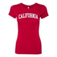 thumbnail image 2 of Wild Bobby State of California College Style Women Slim Fit Junior Tee, 2 of 6