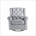 thumbnail image 3 of Glider Chair with Smooth Swivel, Light Gray Fabric | Multiple Color Options | User-Friendly Design, 3 of 8