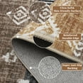 thumbnail image 5 of FairOnly 9'x12' Brown Geometric Washable Living Room Area Rugs Contemporary Low Pile Stain-Resistant Rugs for Bedroom Home Office Indoor Floor Carpet, 5 of 7