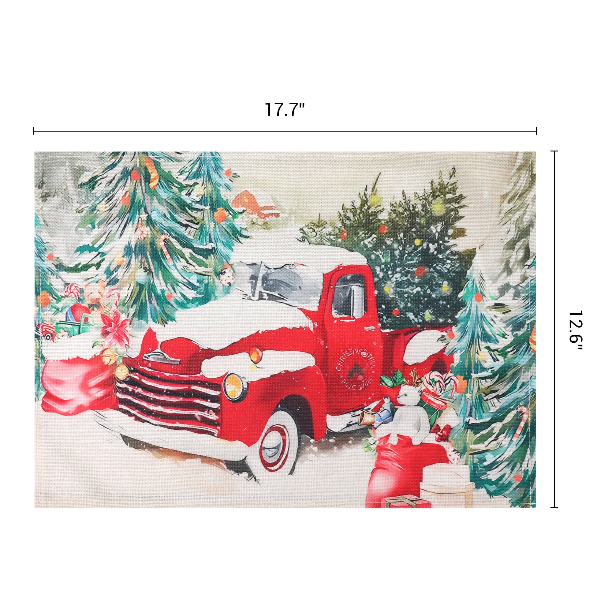 Unique Bargains Set of 6 Washable Linen Placemats Kitchen Table Mat Car