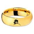 thumbnail image 2 of Tungsten Alaska The Last Frontier State Mountain Band Ring 7mm Men Women Comfort Fit 18k Yellow Gold Dome Polished, 2 of 4