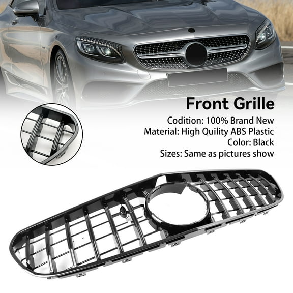 Front Bumper Grille Grill Fit For Mercedes Benz W217 S63 AMG 2015-2017 Pre-Facelift
