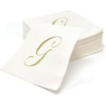 thumbnail image 3 of Gift Boutique 100 Gold Monogram Cocktail Napkins Letter G Disposable Paper Pack Elegant Metallic Golden Foil Hand Napkin for Powder Room Wedding Holiday Birthday Party Baby Shower Decorative Towels, 3 of 8