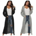 thumbnail image 3 of Pulls Longs Tricotant des Manches Longues Poches Cardigan Pulls Cardigans, 3 of 8