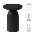 thumbnail image 3 of Coffee Sofa Side End Table, round, Black, Wood, Living Room Lounge Cafe Lobby Hospitality Restaurant, Modern Contemporary, HB37694, 3 of 7