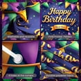 thumbnail image 4 of Colorful Triangle Flags Mardi Gras Banner Gold Mardi Gras Masks Backdrop Purple Cake Design Tropical Feathers Carnival Display for Mardi Gras Party Birthday Celebration Indoor Decoration, 4 of 9
