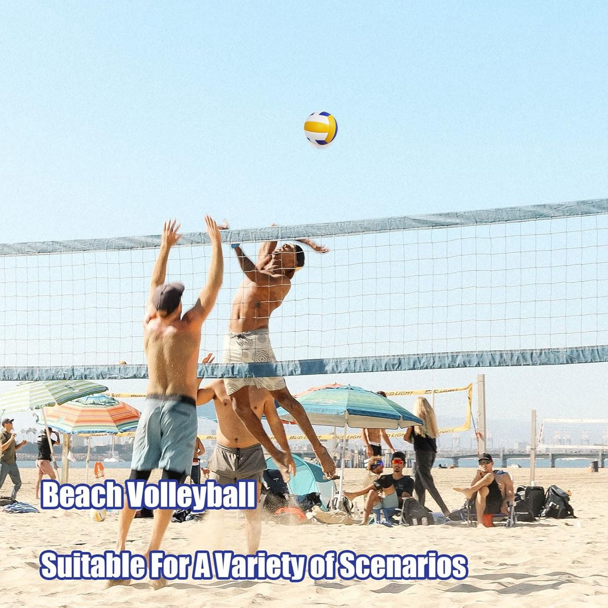 Magicorange 6 Pack Volleyball Ball, Official Size 5 Light Volleyballs with Ball Pump for Beach Play, Game, Gym, Training