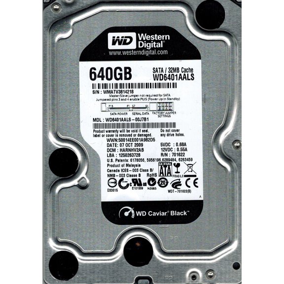Western Digital WD6401AALS-00J7B1 640GB DCM: HARNHV2AB