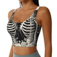 thumbnail image 2 of KLL Skeletons Love Flowers for Workout Tank Tops for Women,U Back Fitness Top Built in Shelf Bras Padded Fit for Yoga Gym-Small, 2 of 8