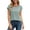 Green, variant on Cap Sleeve Tops for Women Stripe Color Block Casual Crew Neck T Shirts Summer Loose Fit Basic Tee