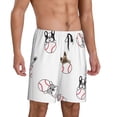 thumbnail image 2 of Bingfone Bbaseball Dog for Men's Short Pajama Pants, Elastic Waist Drawstring Summer Shorts-4X-Large, 2 of 6