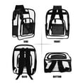 thumbnail image 3 of Deago Clear Backpack Heavy Duty PVC Transparent See Through Large Capacity Bookbag for College Work Travel Security, Black, 3 of 9