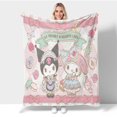 thumbnail image 1 of Bonita manta Kuromi, súper suave, regalo, acogedora y cálida manta de forro polar, mullida y ligera, para cama, sofá, sofá cama para todas las estaciones, para niños y niñas, 60 x 50 pulgadas, 1 of 8