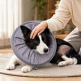 thumbnail image 4 of Soft Dog Donut Collar with Adjustable Drawstring Closure, Gray, for Dogs and Cats After Surgery, 4 of 4