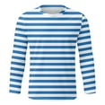 thumbnail image 5 of T Shirts for Man Long Sleeve Fall Warm Color Block Striped Tops 2025 Casual Classic Crew Neck Slim Stretchy Comfortable Mens T-Shirts Blue M, 5 of 5