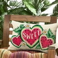 thumbnail image 6 of Sweet Summer Watermelon Lumbar Decorative Rectangle Pillow Cover 12 x 20, Pink Love Heart Melon Fruit Porch Patio Outdoor Pillowcase, Daisy Flower Seasonal Sofa Couch Cushion Case Home Decor, 6 of 6
