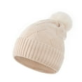 thumbnail image 6 of CoCopeanut Topi Wanita Baru Topi Beanie Musim Dingin Topi Rajut Inti Benang Putar Topi Anak Perempuan Topi Wanita Musim Gugur dengan Bulu Topi Pom Pom Winte untuk Wanita, 6 of 6