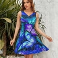 thumbnail image 7 of Cosmic Butterfly Purple Dress Summer Street Style Dresses Female Sleeveless Printed Sundress, 7 of 7