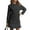 Black #4, variant on Cable Knit Sweater Dress for Women Long Sleeve Warm Crew Neck Sweaters Patchwork Pleated Mini Dresses Fall Basic Casual Mini Dresses, Gray M