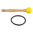 thumbnail image 4 of Mazo para cuenco tibetano con mango de madera y cabeza de goma transparente y hermoso sonido, palo de percusión con anillo de goma amarillo, 4 of 14