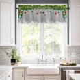 thumbnail image 2 of Christmas Kitchen Curtain Valance and Tiers Set Xmas Baubles Coniferous 3 Pc Window Treatment Pine Tree Twig Gray 3 Pieces Rod Pocket Valance Set for Small Windows Bedroom 54 in x 24 in, 2 of 6