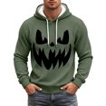 thumbnail image 2 of Halloween Hoodies for Men Long Sleeve Casual Funny Pumpkin Face Graphic Hoodie Waffle Pullover Sweatshirt, 2 of 6