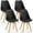 Black, variant on Costway Set of 4 Dining Chair Mid Century Modern Shell PU Seat w/ Wood Leg-White