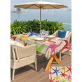 thumbnail image 5 of Outdoor Tablecloth with Umbrella Hole for Patio/Picnic/Party/Camping, Summer Colorful Starfish Waterproof Table Cloth Rectangle Table Cover Washable, Vintage Tropical Ocean Marine Life (60"x 102"), 5 of 9