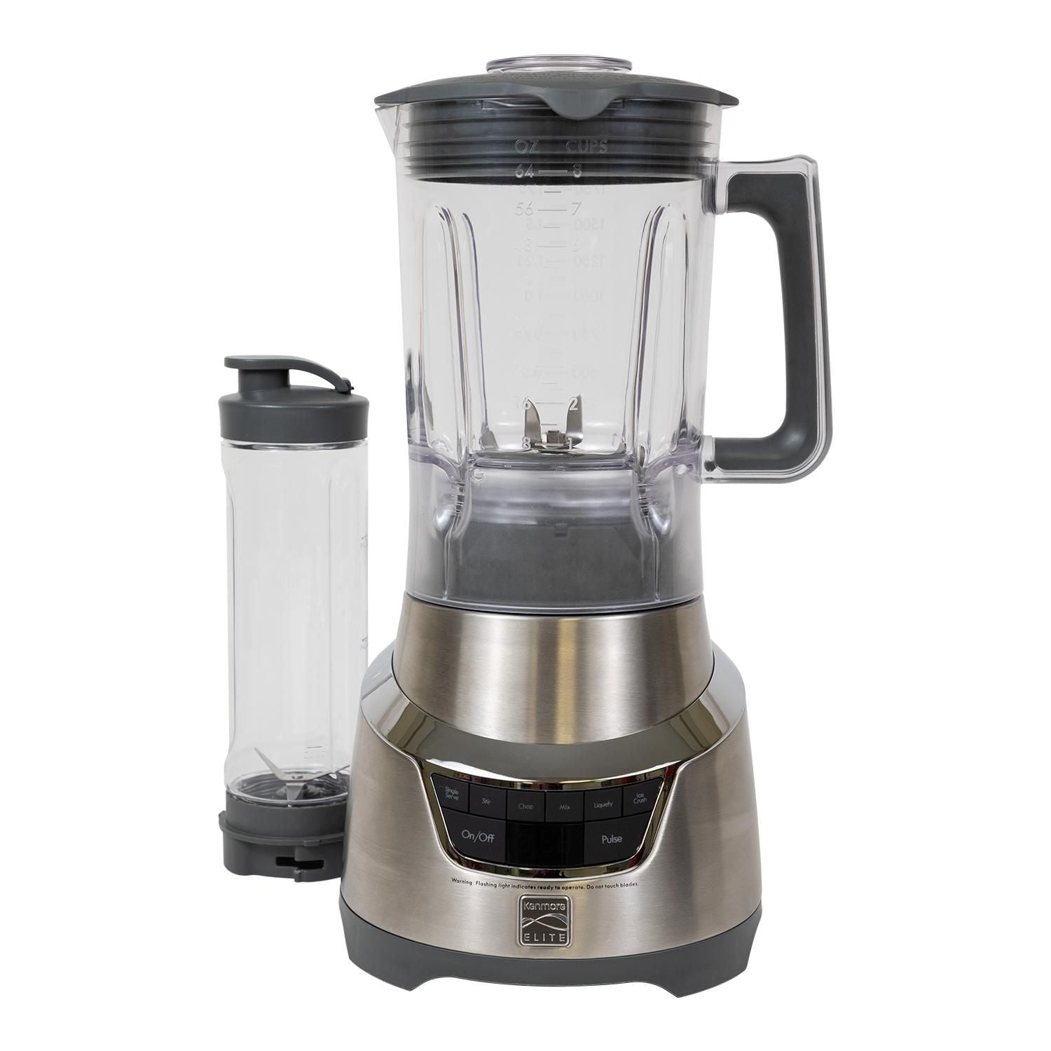 Kenmore Elite 5-Speed Countertop Blender with Travel Cup, Smoothies, Soups & Sauces, Stainless Steel Design