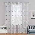 thumbnail image 2 of DSstyles 72 Inch Sheers for Windows Curtains, White Floral Embroidered Semi Sheer Curtains Voile Grommet Farmhouse Window Treatments Set for Living Room, Bedroom, 52" W x 72" L, 2 Panels, 2 of 9