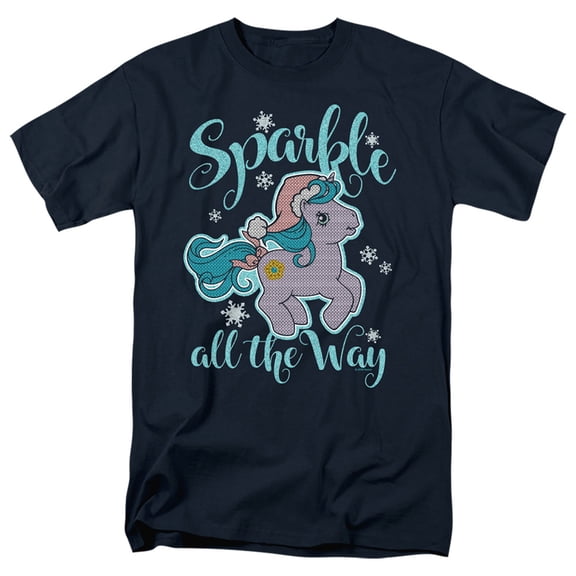 My Little Pony Retro Sparkle All The Way 2 S/S Adult 18/1 T-Shirt Navy