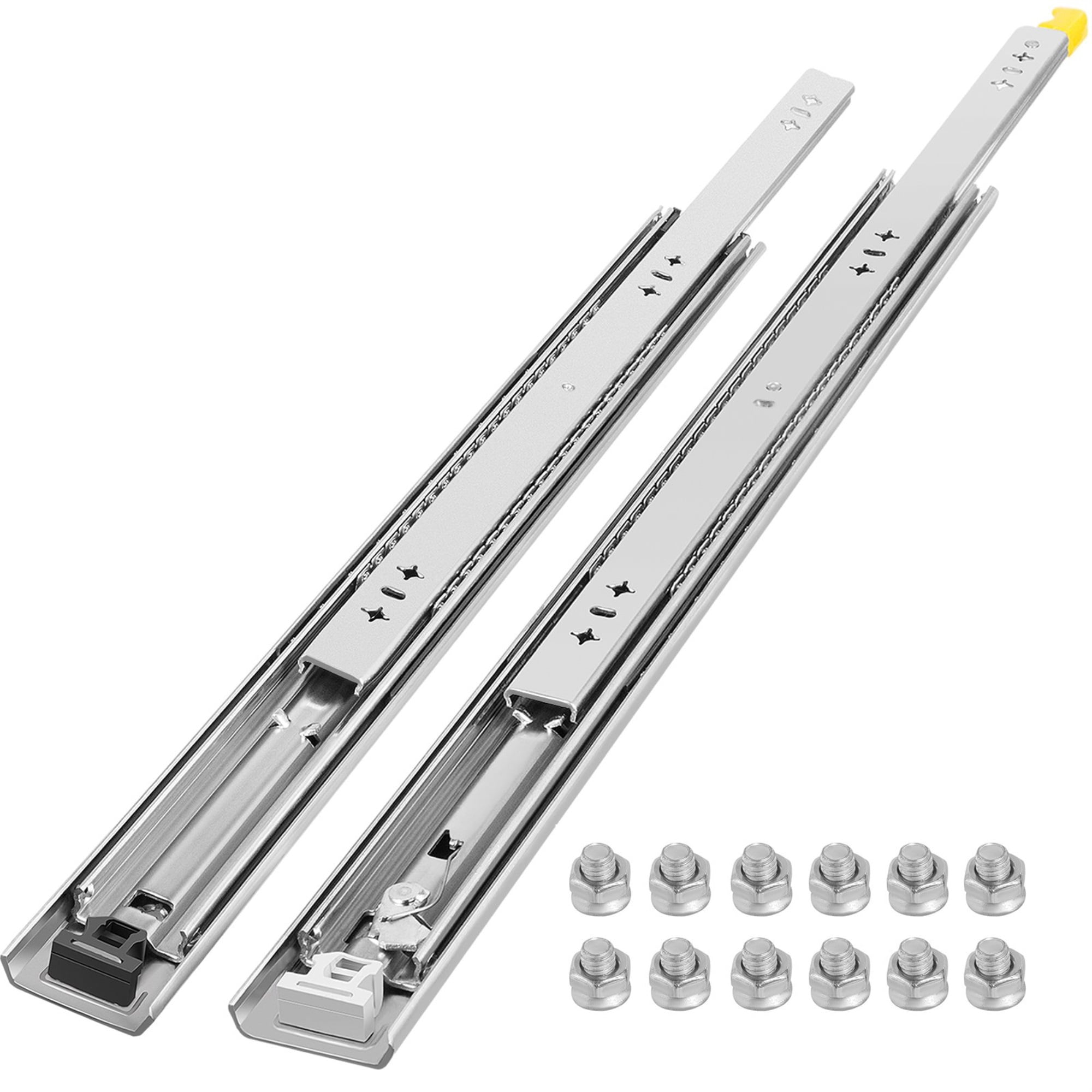 AOLISHENG Soft Close Bottom Mount Drawer Slides 12 Inch Full Extension Ball Bearing Hidden Undermount Runners Locking Devices Concealed Rails Track 100 lb Load Capacity 1 Pair