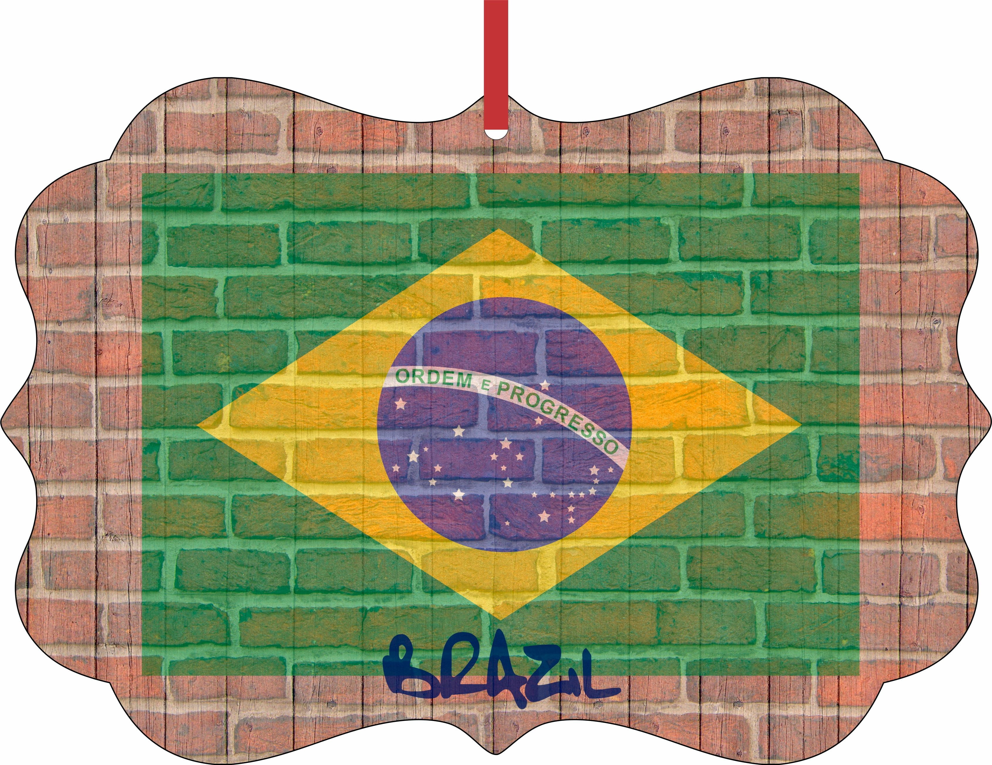 Brazil Flag Graffiti Brick Wall Print Design Rosie Parker Inc. TM