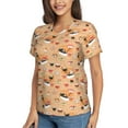 thumbnail image 2 of Honeii Funny Sushi Print Women's Classic V-Neck T-Shirt,Womens Fashion Tops,Stylish Everyday Top for Women, Casual Summer Spring Outfits Clothes-Medium, 2 of 5