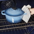 thumbnail image 6 of Smith & Clark 3-Quart Enameled Cast Iron Dutch Oven Round Pot with Lid, Blue, 6 of 7