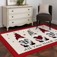 thumbnail image 4 of Valentine's Day Washable Area Rug 2.7 x 5 ft Buffalo Plaid Gnomes , Soft Non Slip Rugs Stain Repellent Indoor Felt Carpet for Living Dining Room Bedroom Home Office, 4 of 9