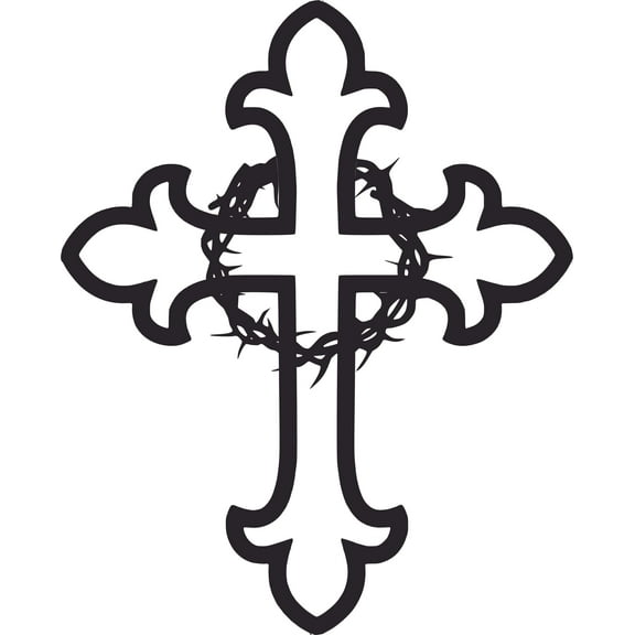 Cross Religion Drawing Faith Sign Lettering Wall Sticker Art Design Decal for Girls Boys Kids Room Bedroom Nursery Kindergarten House Fun Home Decor Stickers Wall Art Vinyl Decoration (20x12 inch)