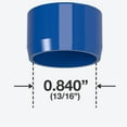 thumbnail image 3 of FORMUFIT 1/2" External Furniture Grade PVC End Cap in Blue, Made In USA, UV-Resistant, Impact-Proof, 0.840" Actual Inner Diameter (10-Pack) - F012EEC-BL-10, 3 of 6