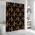 thumbnail image 6 of Halloween Bathroom Shower Curtains with 12 Hooks Polyester Waterproof Shower Curtain for Stalls and Bathtubs Black Orange Cartoon Scary Ghosts Cat Decorative Bathroom Privacy Curtain 36x78 Inches, 6 of 9