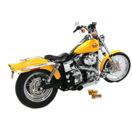 Chrome Wyatt Gatling 2 into 1 Exhaust Pipe Header Kit,for Harley Davidson,by