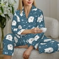thumbnail image 6 of Pofeuu Christmas sheep Print Womens Pajamas Set Long Sleeve Sleepwear Button Down Nightwear Soft Pj Lounge Sets Button Down Pajamas Women-Large, 6 of 7