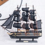 Accent Collection Wood Pirate Ship Model with Sails Living room Pirate statue ships statues, Black