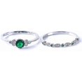 thumbnail image 2 of Women Artificial Zircon Ring Two-Piece Ring Inlaid Rhinestones Birthday Size 6-10 (Green, Size 7), 2 of 4