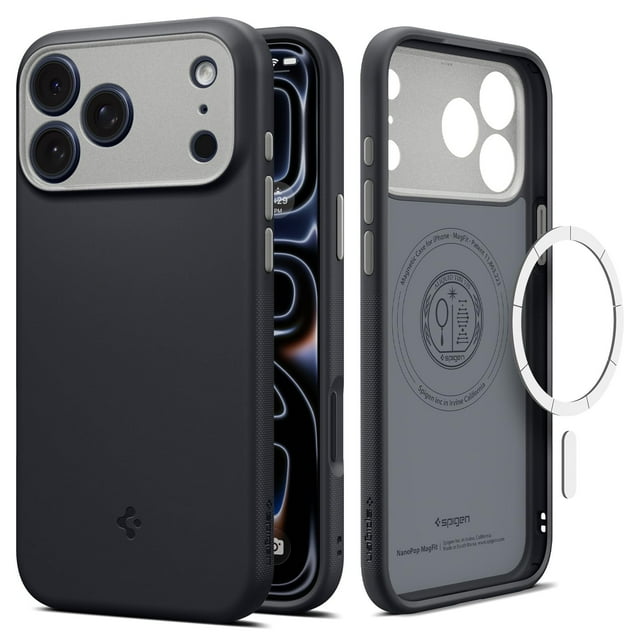 Funda Spigen Nano Pop MagFit para iPhone 17 Pro Max en Negro Sésamo