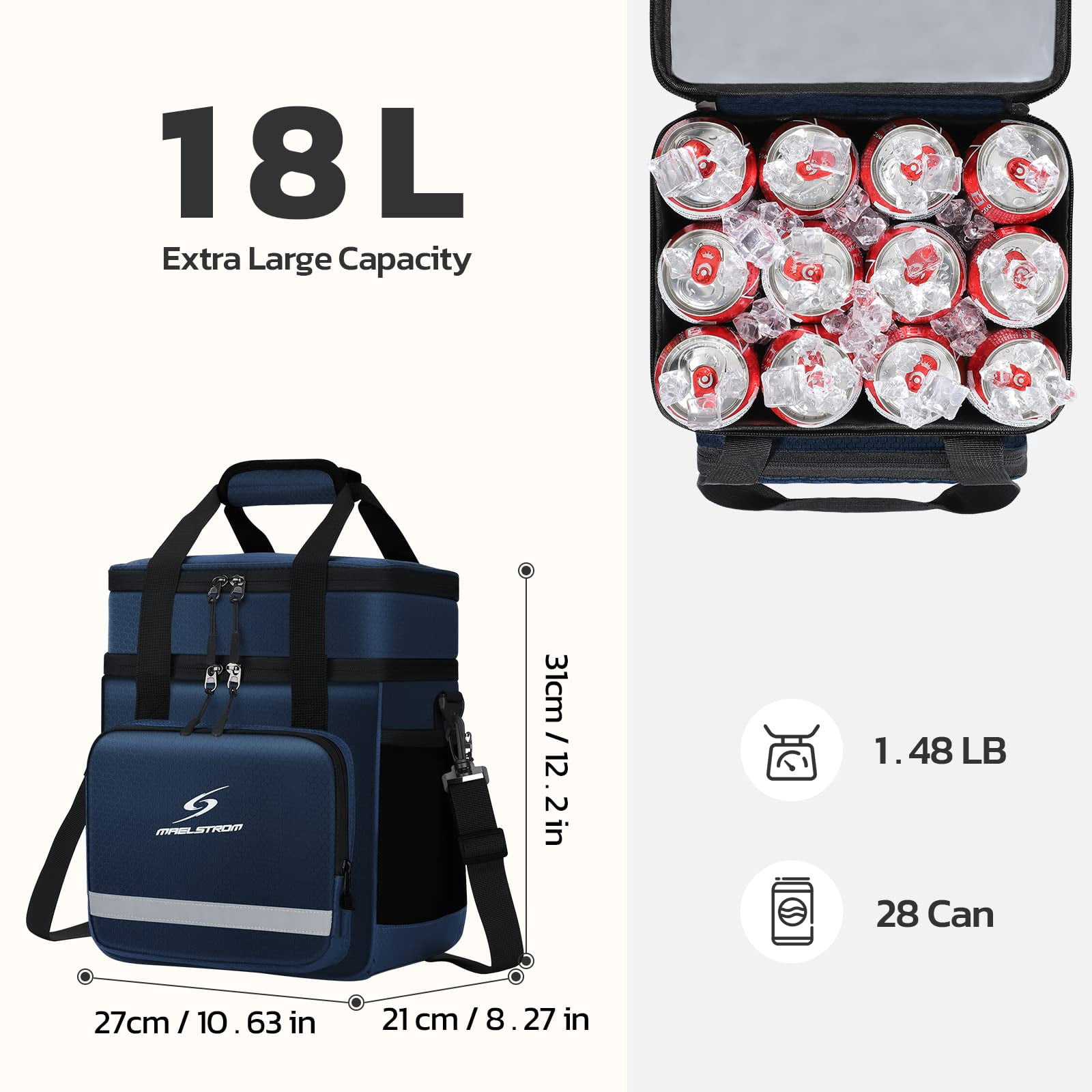 Maelstrom Lunch Box for Men,Insulated Lunch Bag Women/Men,Leakproof Lunch Cooler Bag, Lunch Tote Bag