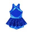 thumbnail image 4 of Sholeno Girls Sequins Jazz Latin Dance Dress Cutout X-Back Bowknot Ballet Gymnastic Leotard Royal Blue 6, 4 of 7